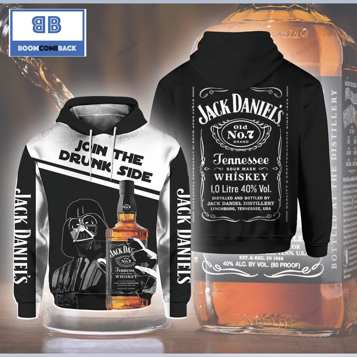 Jack Daniel's Join The Drunk Side Death Vader 3D Hoodie