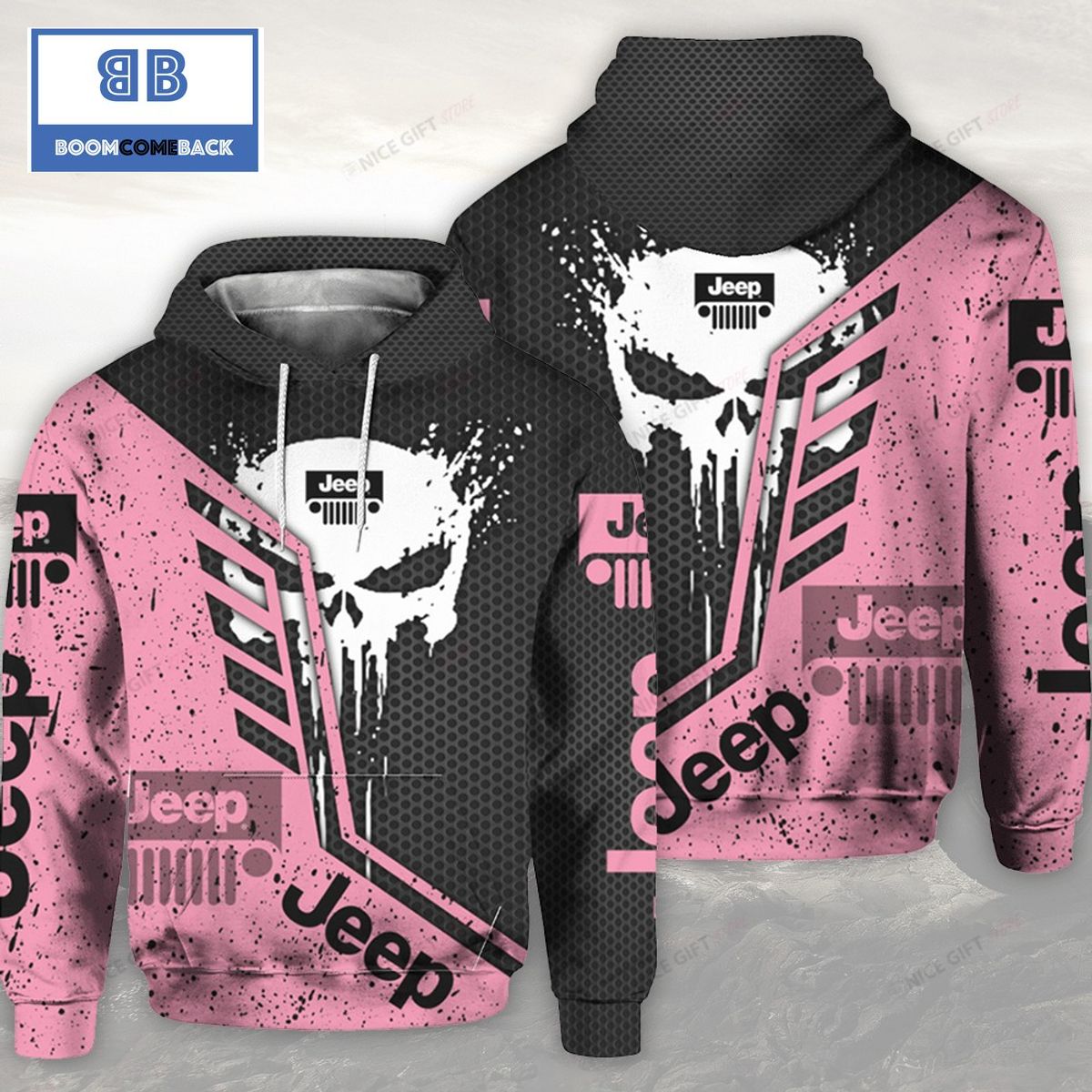 Jeep Cthulhu Black And Pink 3D Hoodie