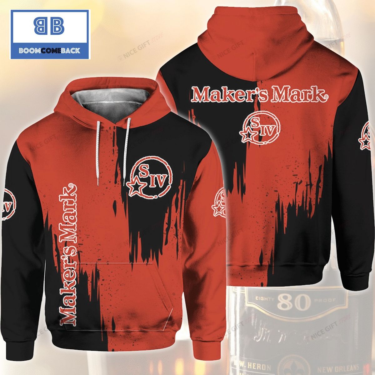 Maker's Mark Black And Red 3D Hoodie