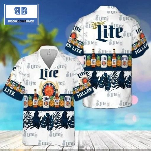 Miller Lite Beer Pineapple Hawaiian Shirt