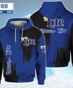 miller lite black and blue 3d hoodie 2 lK63B