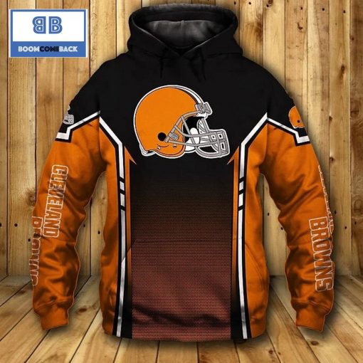 NFL Cleveland Browns Orange 3D Hoodie