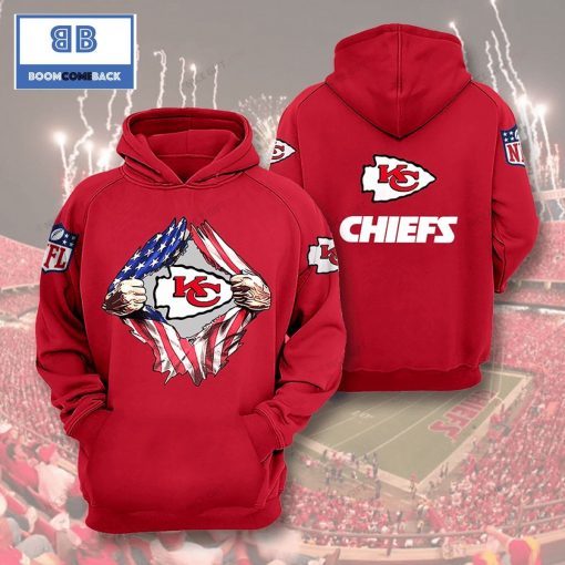 NFL Kansas City Chiefs American Flag 3D Hoodie