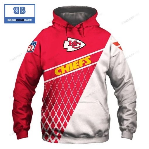 NFL Kansas City Chiefs Red And White 3D Hoodie