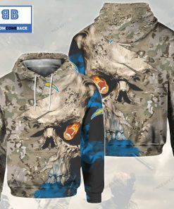 nfl los angeles chargers camouflage skull 3d hoodie 3 sYaZI
