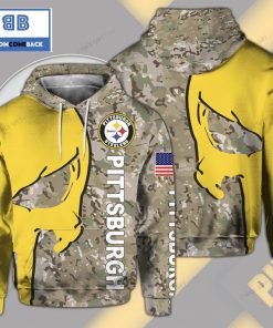 nfl pittsburgh steelers camouflage yellow skull 3d hoodie 2 6n3t1
