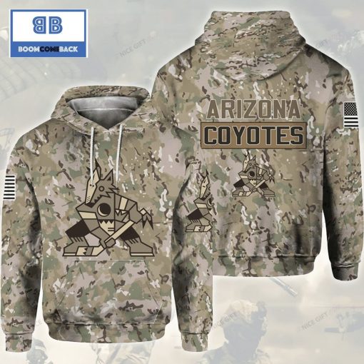 NHL Arizona Coyotes Camouflage 3D Hoodie