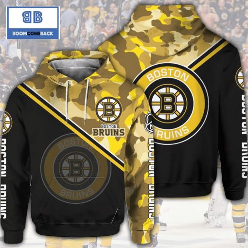 NHL Boston Bruins Camouflage 3D Hoodie