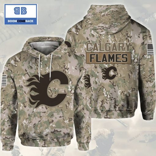 NHL Calgary Flames Camouflage 3D Hoodie