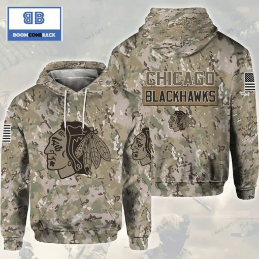 NHL Chicago Blackhawks Camouflage 3D Hoodie