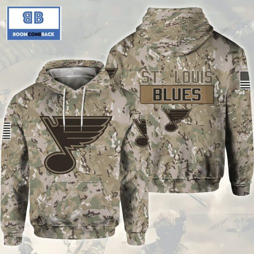 NHL St Louis Blues Camouflage 3D Hoodie