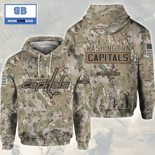 NHL Washington Capitals Camouflage 3D Hoodie