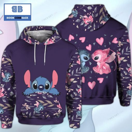 Stitch And Angel 3D Hoodie