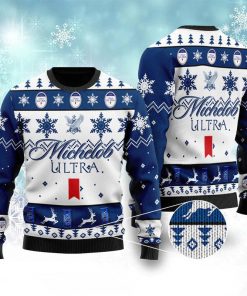 Michelob Ultra Blue Snowflake Pattern Christmas 3D Sweater