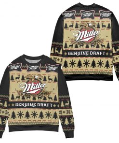 Miller Genuine Draft Snowflake Christmas 3D Sweater