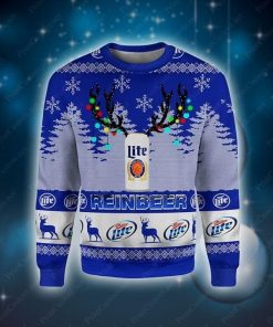 Miller Lite Reinbeer Christmas 3D Sweater