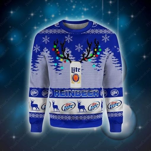 Miller Lite Reinbeer Christmas 3D Sweater