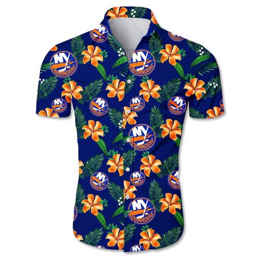 NHL New York Islanders Tropical Flower Hawaiian Shirt