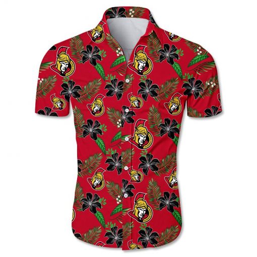 NHL Ottawa Senators Tropical Flower Hawaiian Shirt
