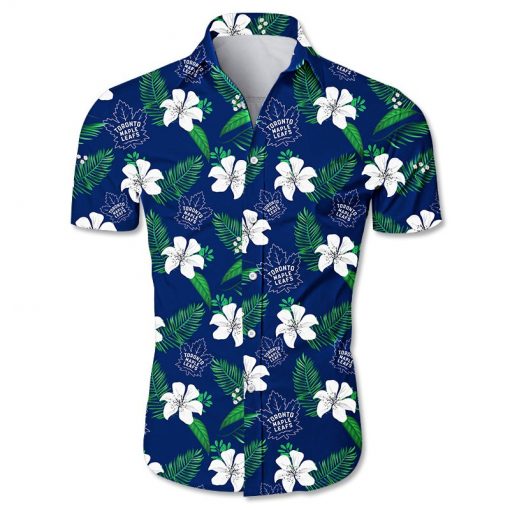 NHL Toronto Maple Leafs Tropical Flower Hawaiian Shirt