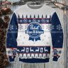 Pabst Blue Ribbon Beer Snowflake Pattern Christmas 3D Sweater