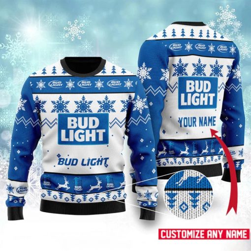 Personalized Bud Light Beer Christmas 3D Sweater