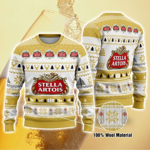 Stella Artois Beer Logo Christmas Yellow 3D Sweater
