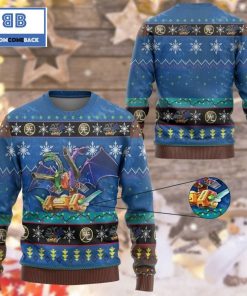 Abc Dragon Buster Yu Gi Oh Anime Custom Imitation Knitted Ugly Christmas Sweater