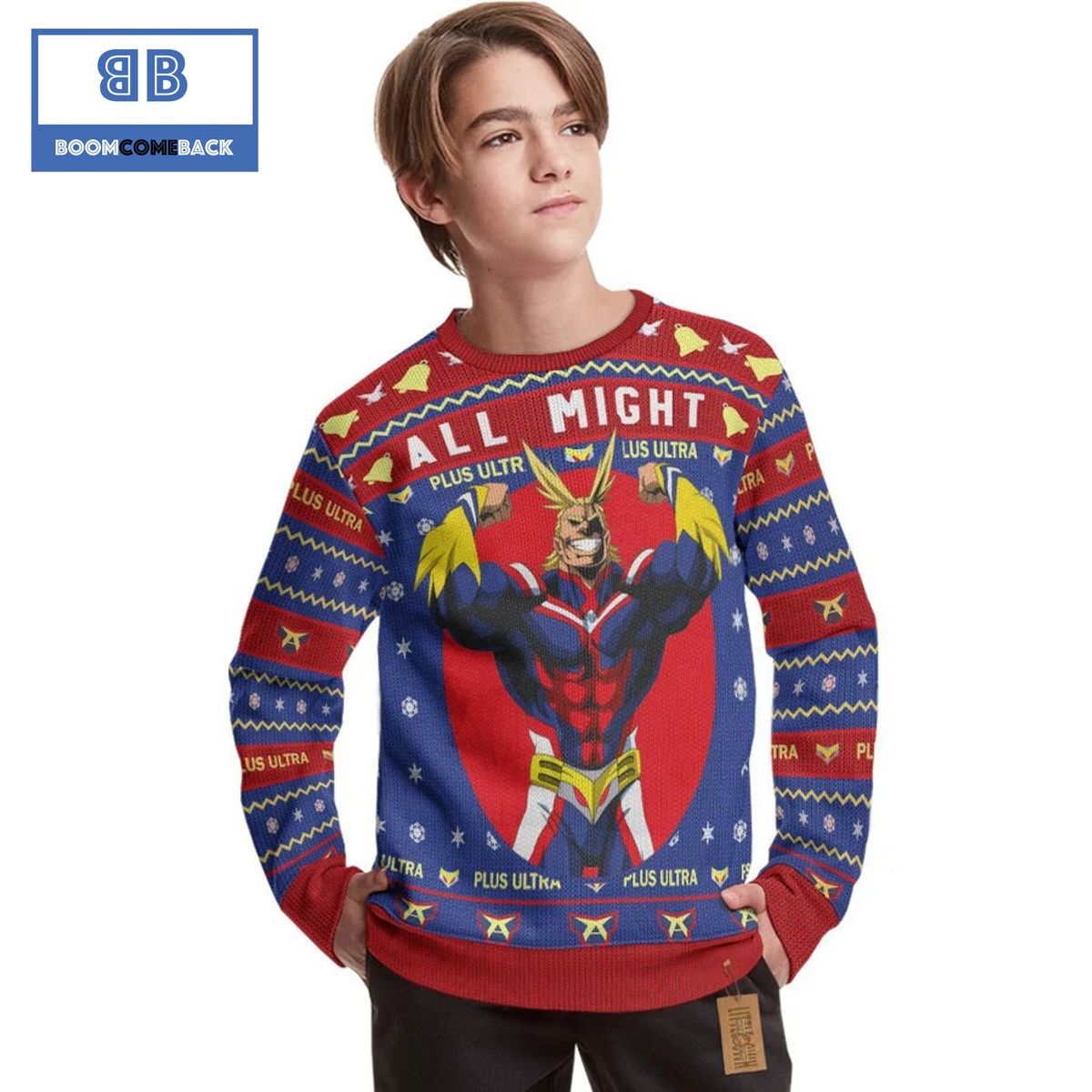 All Might Plus Ultra My Hero Academia Anime Christmas Custom Knitted 3D Sweater