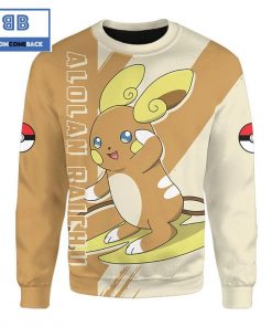 alolan raichu pokemon anime 3d sweatshirt 3 EWdW3
