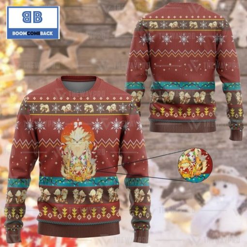 Arcanine Pokemon Anime Custom Imitation Knitted Ugly Christmas Sweater