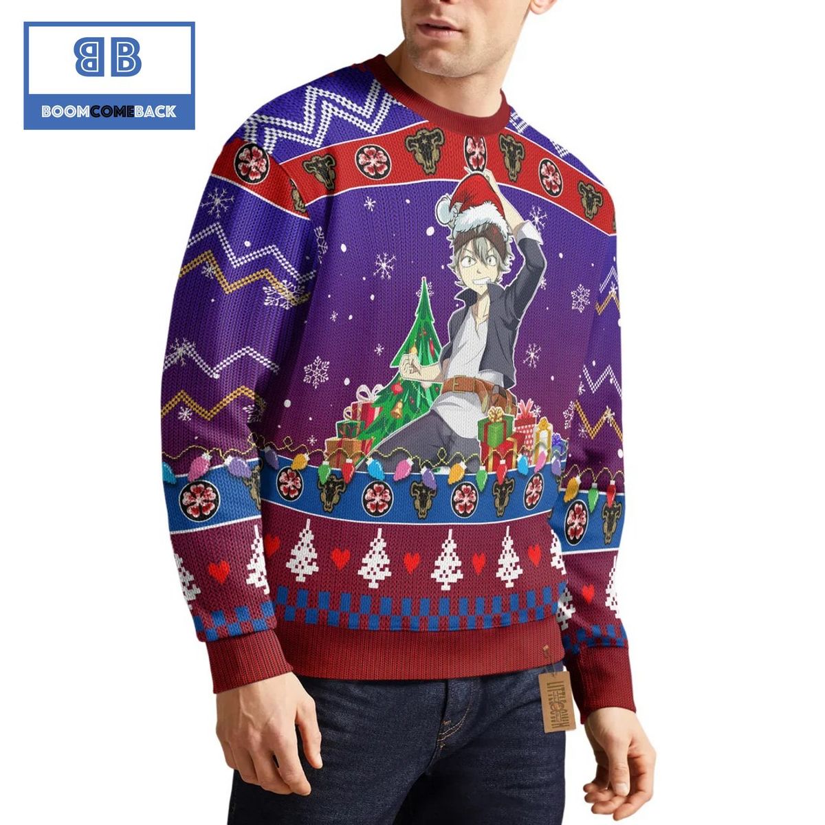 Asta Black Clover Anime Christmas Custom Knitted 3D Sweater