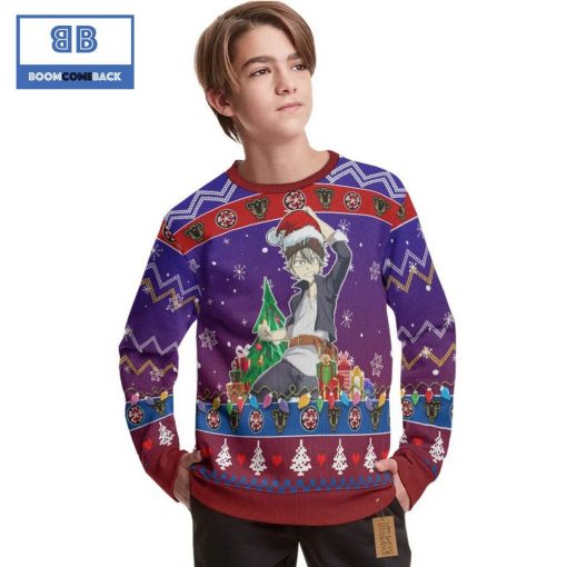 Asta Black Clover Anime Christmas Custom Knitted 3D Sweater