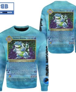 blastoise custom name pokemon anime christmas 3d sweatshirt 2 PaaQS