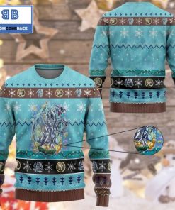 blue eyes toon ultimate dragon yu gi oh anime custom imitation knitted christmas 3d sweater 2 lUQrG