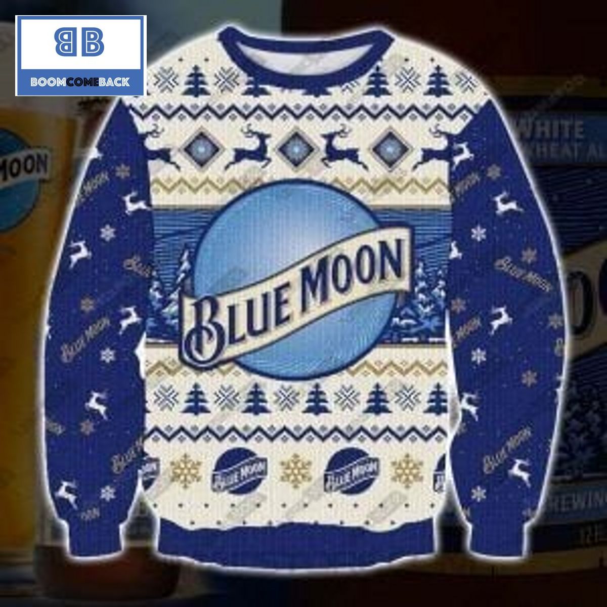 Blue Moon Beer Christmas 3D Sweater
