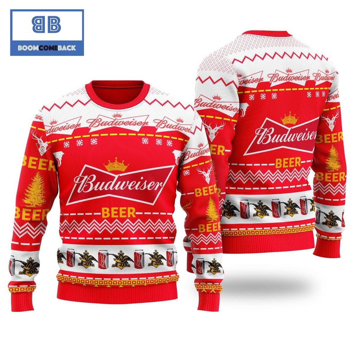 Budweiser Beer Christmas 3D Sweater