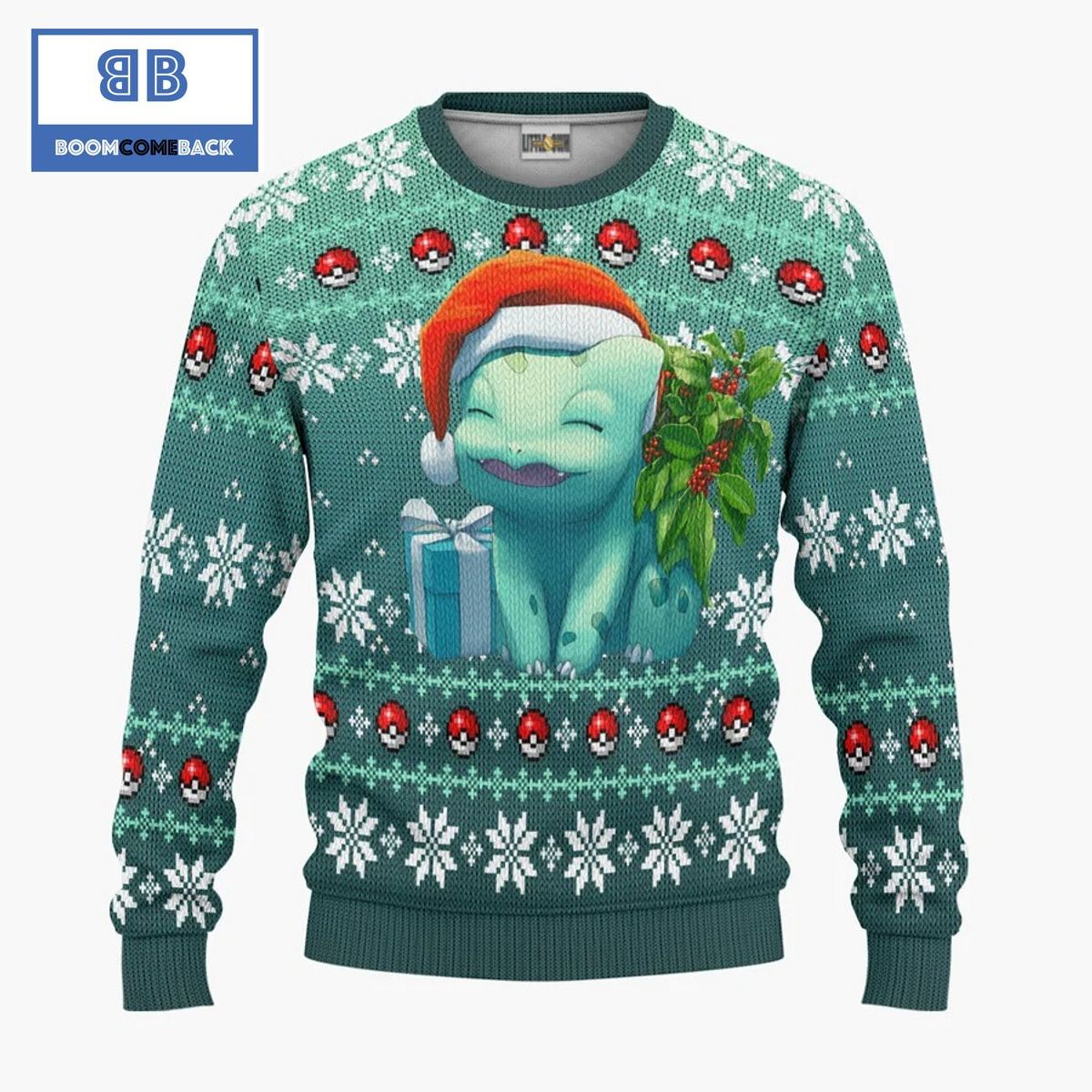 Bulbasaur Pokemon Anime Christmas Custom Knitted 3D Sweater