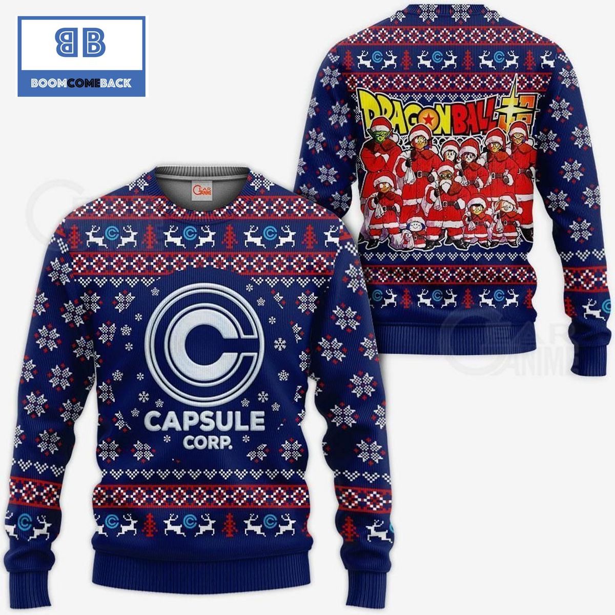 Capsule Satan Claus Dragon Ball Anime Ugly Christmas Sweater