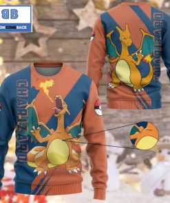 charizard pokemon anime custom imitation knitted 3d christmas sweater 3 clr5S