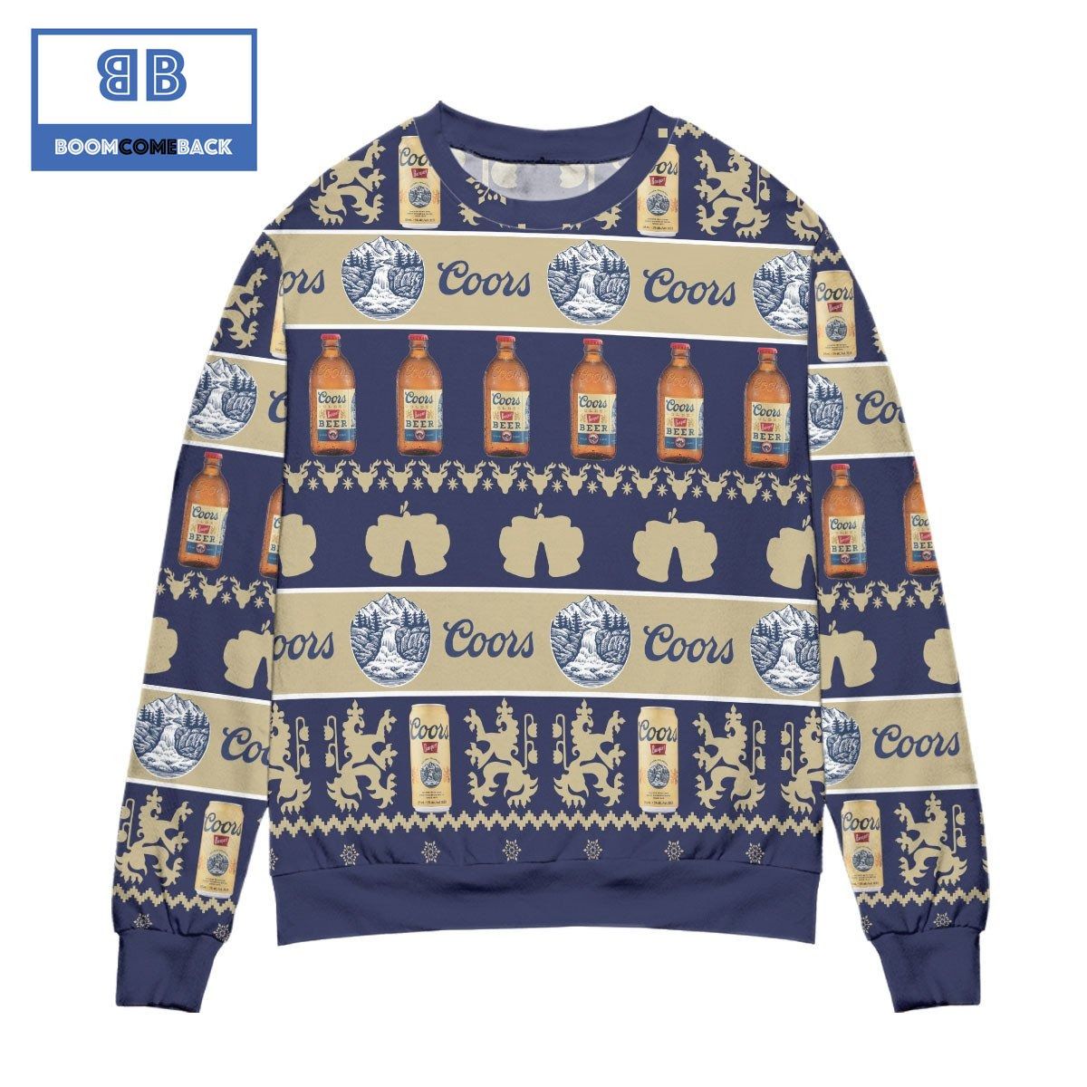Coors Banquet Beer Bottle Pattern Christmas 3D Sweater