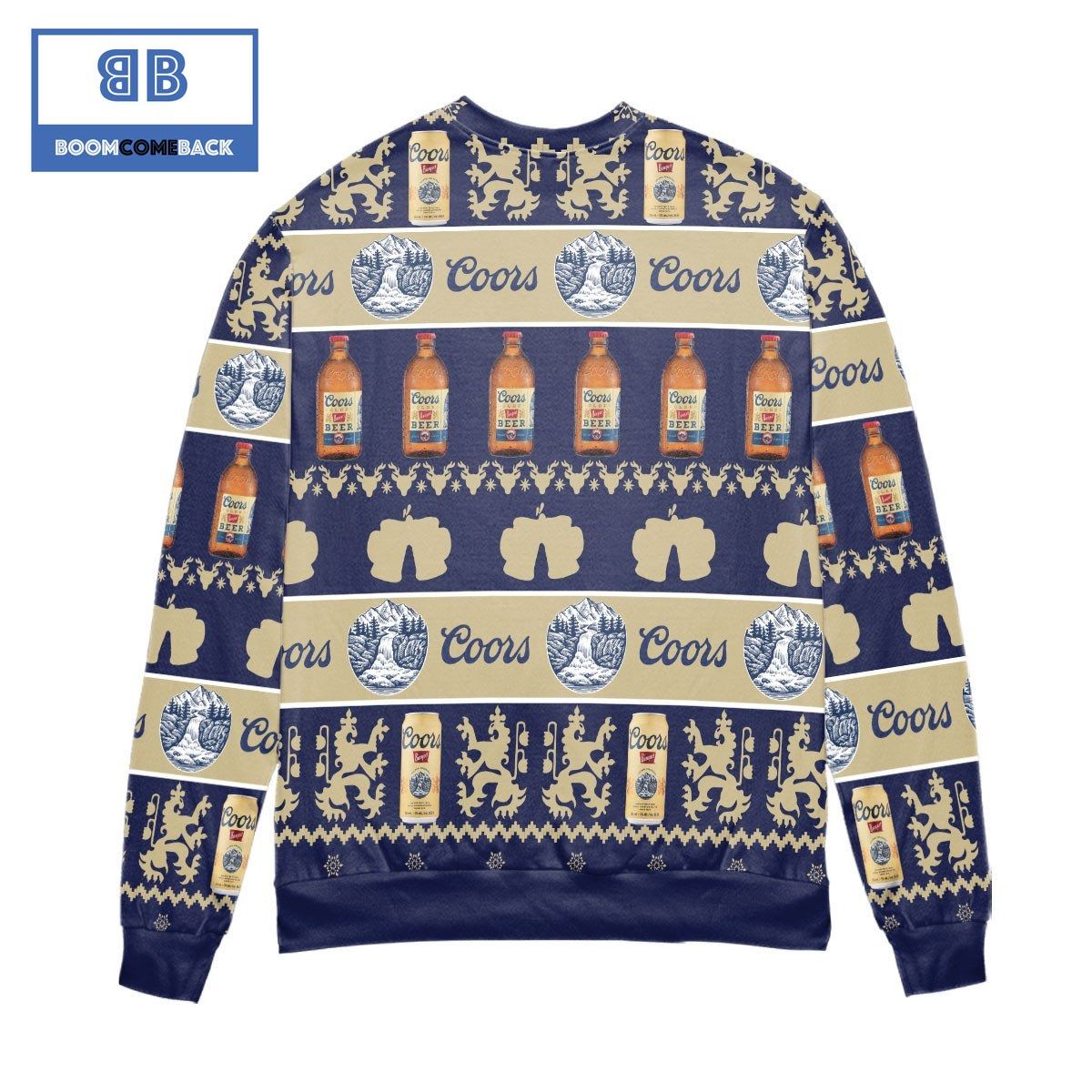 Coors Banquet Beer Bottle Pattern Christmas 3D Sweater