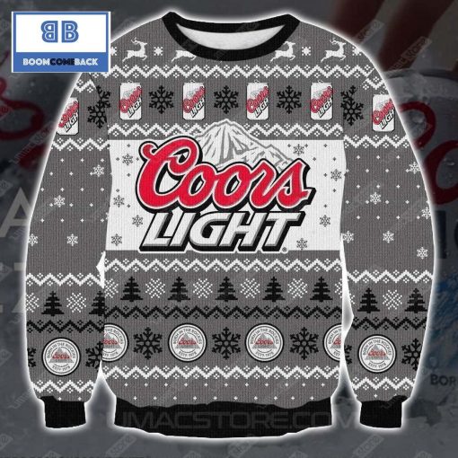 Coors Light Beer Christmas Gray 3D Sweater