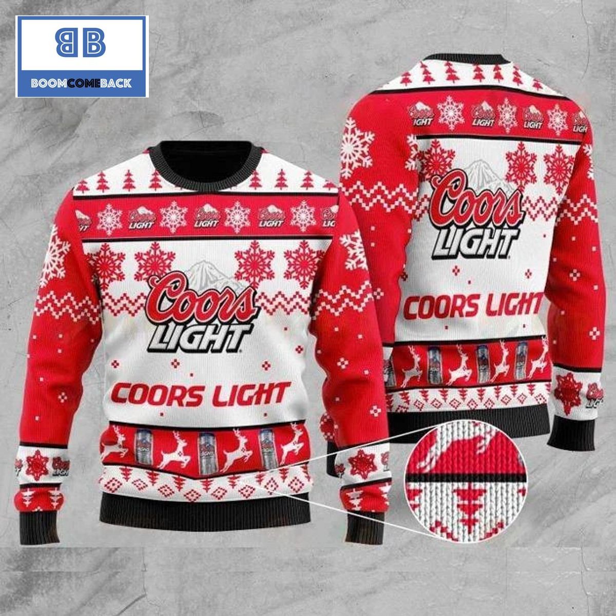 Coors Light Beer Snowflakes Pattern Christmas 3D Sweater