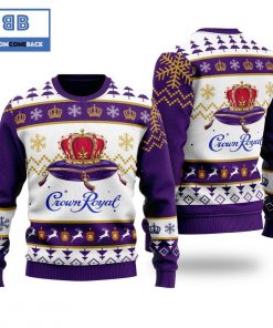 crown royal whisky christmas white and purple 3d sweater 2 zFvfY