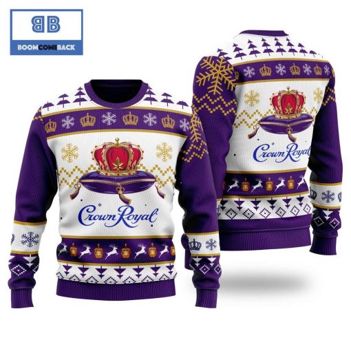 Crown Royal Whisky Christmas White And Purple 3D Sweater
