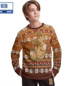 Eevee Cute Pokemon Anime Christmas Custom Knitted 3D Sweater