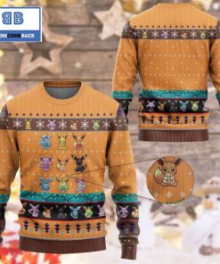 eevee evolution pokemon anime custom imitation knitted ugly christmas sweater 2 Hh1PI