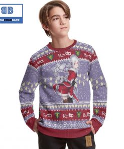 emilia re zero anime christmas custom knitted 3d sweater 2 nA1l4