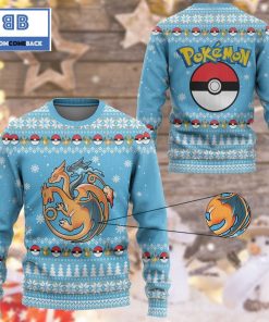 evolution charizard pokemon anime custom imitation knitted ugly christmas sweater 2 HbKi5